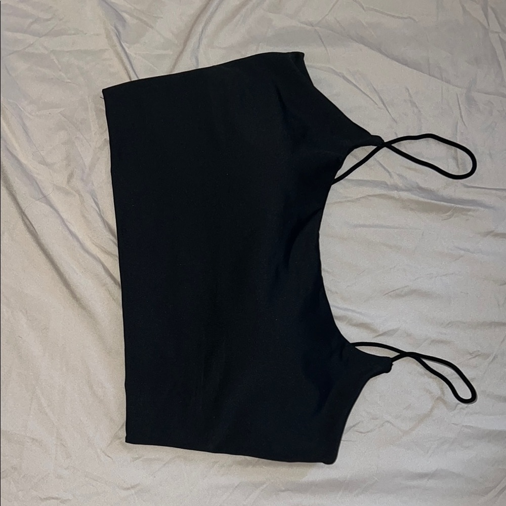 Black Strappy Crop Top